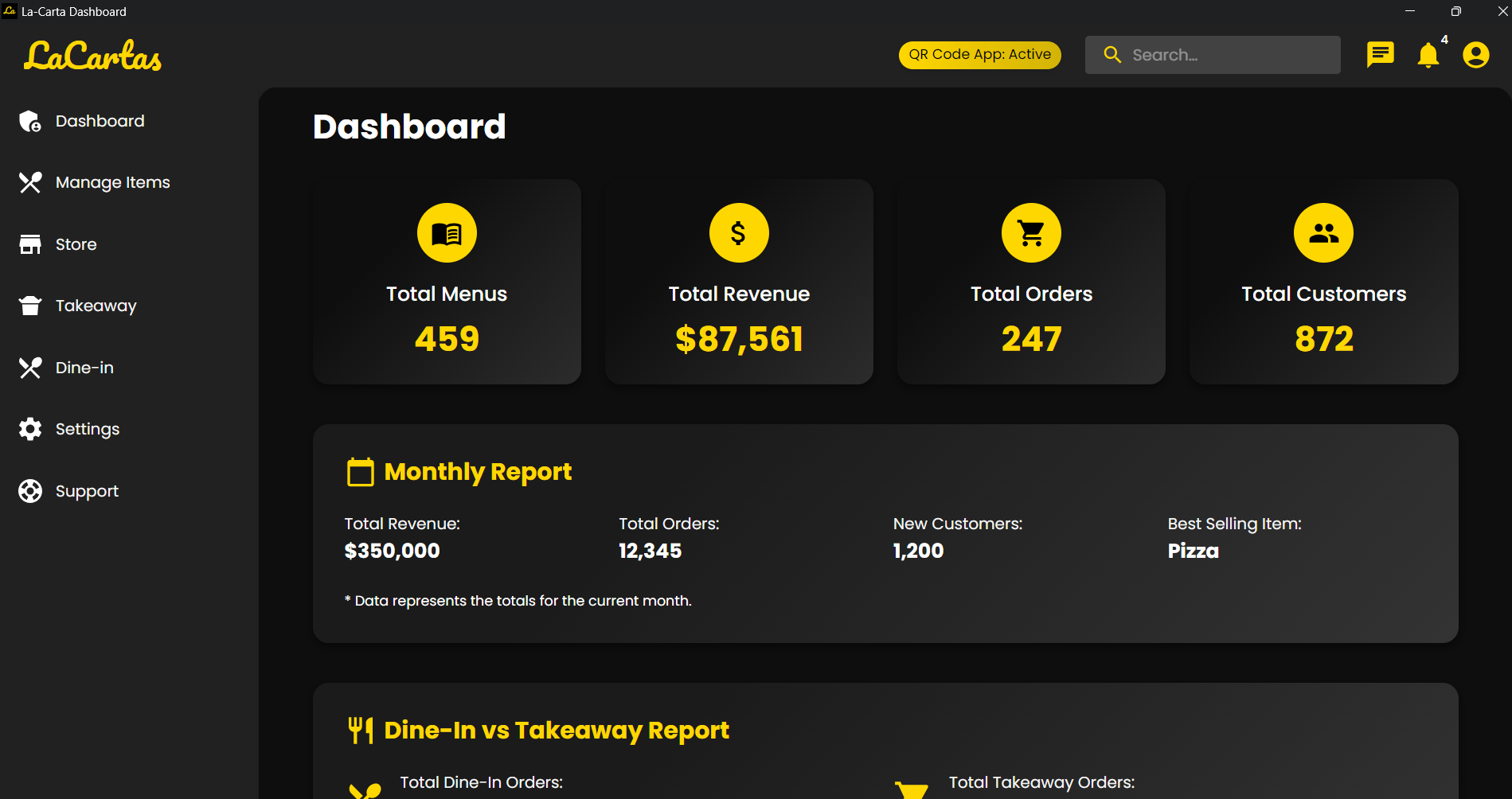 Desktop App Dashboard